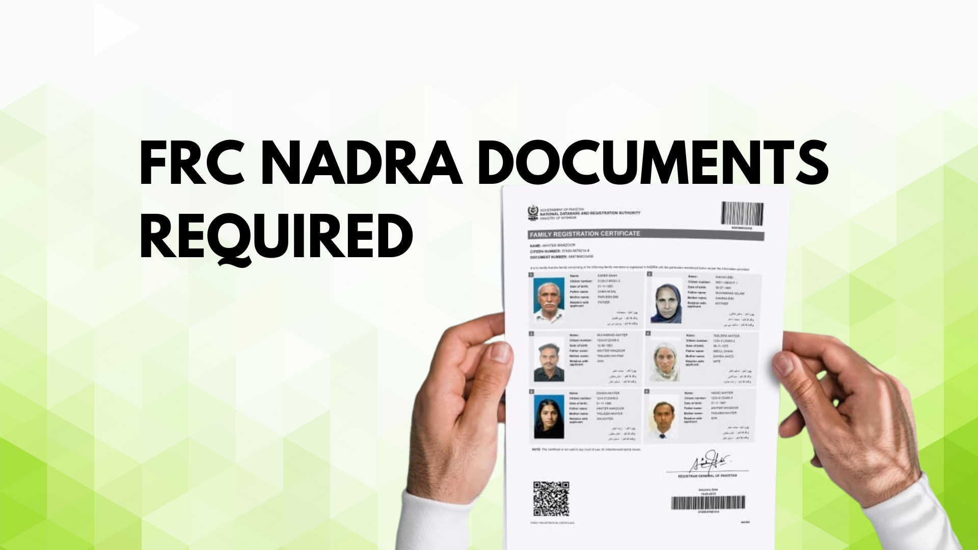 FRC Nadra Documents Required A Complete Guide